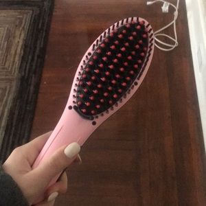 Hair brush straightener